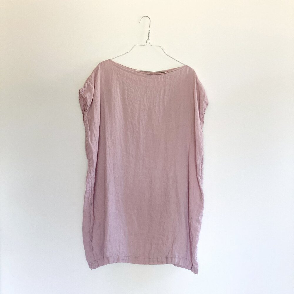 Seaside Tones Dusty Pink Linen Dress